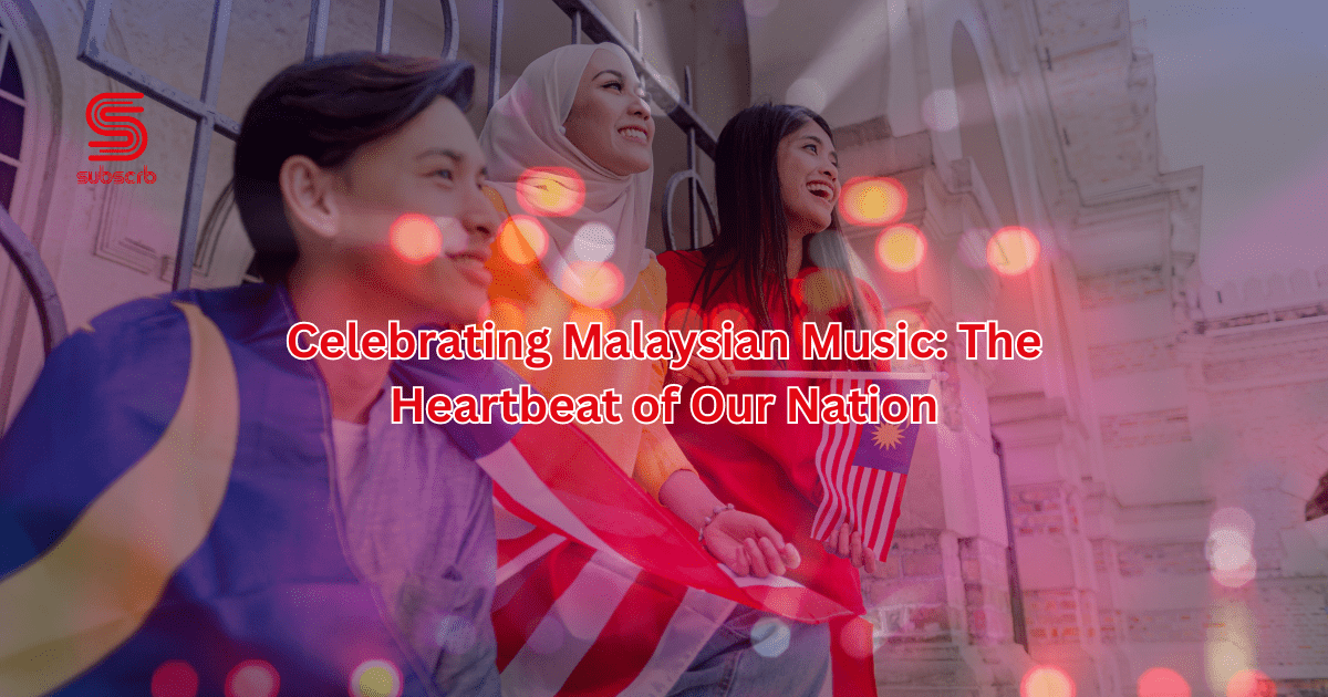 Vibrant Collage Of Malaysian Music, Showcasing Traditional Instruments And Contemporary Artists, Embodying The Nation'S Cultural Symphony.